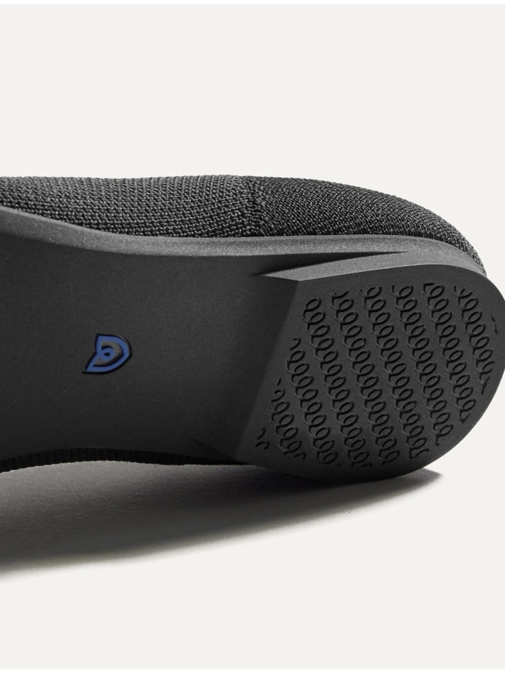 Rothy's Black Pointed-Toe Knit Flats with Blue Accent - Picture 6 of 8